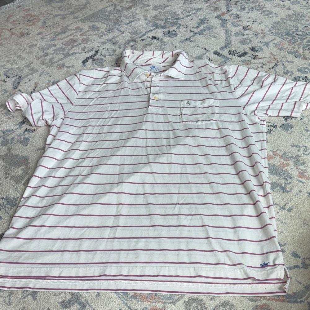Peter Millar Striped Polo Shirt -size large